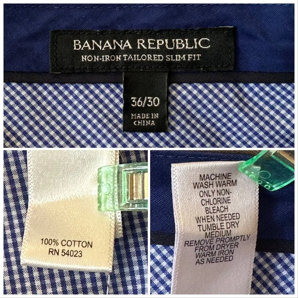 Banana Republic Non Iron Slim Fit Pants Brown/Tan Cotton Mens 36x30